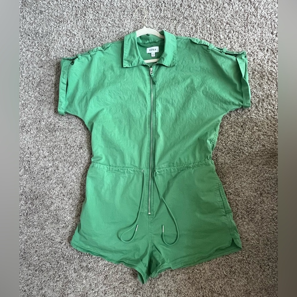 Pistola Meg Romper in Avocado, Size Medium